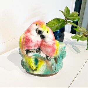 VINTAGE Ceramic Californian Vibrant Lovebird Planter